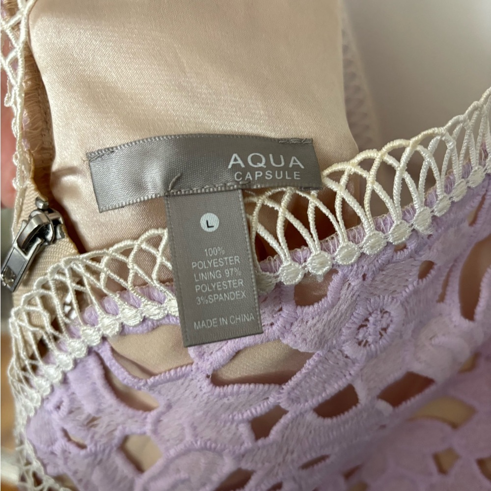Aqua Lavender Lace Dress, Large - Picture 5 of 5
